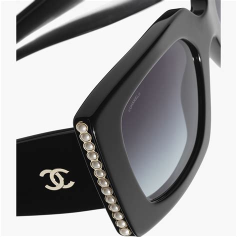 black chanel sunglasses with pearl|More.